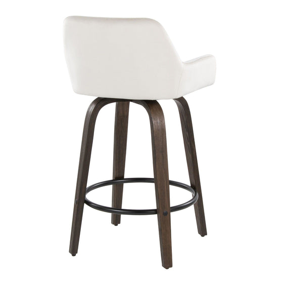 Daniella - 26" Fixed-height Counter Stool (Set of 2) - White, Black And Walnut