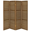 Browning - 4 - Panel Bamboo Room Divider Folding Screen - Walnut