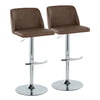 Toriano - Adjustable Barstool (Set of 2) - Chrome Base