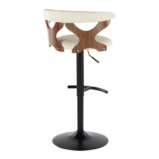 Gardenia - Adjustable Barstool (Set of 2) - Black Base And Walnut Backrest