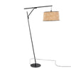 Daniella - Salon 70" Floor Lamp - Black Metal With Natural Ratan Shade