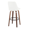 Diana - 30" Fixed-Height Barstool With Swivel And Round Black Metal Footrest (Set of 2) - Walnut Wood