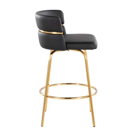 Cinch - 26" Fixed-Height Counter Stool With Swivel - Gold Metal Base (Set of 2)
