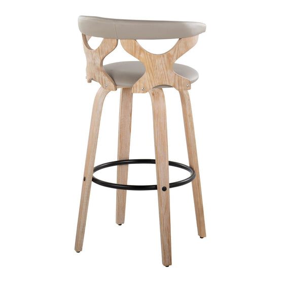 Gardenia - 30" Fixed-height Barstool (Set of 2) - Pearl Silver And Black