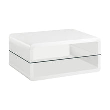  Elana - 1-Shelf Rectangular Coffee Table - White High Gloss
