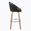 Matisse - 30" Highback Fixed-Height Barstool With Swivel And Round Chrome Metal Footrest (Set of 2) - Light Gray Wood