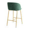 Fran - Pleated Waves Fixed-Height Counter Stool (Set of 2) - Gold Legs