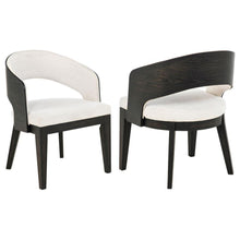 Leandro - Upholstered Dining Arm Chair (Set of 2) - Burnished Black / Cream