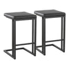Roman - 26" Fixed-Height Counter Stool (Set of 2) - Black Metal