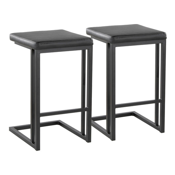 Roman - 26" Fixed-Height Counter Stool (Set of 2) - Black Metal