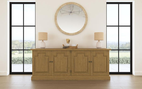 Florence - 4 Door Dining Sideboard Buffet Cabinet - Rustic Honey