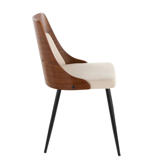 Anabelle - Dining / Accent Chair (Set of 2) - Black Metal, Walnut Wood
