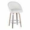 Matisse - 26" Highback Fixed-Height Counter Stool With Swivel And Round Chrome Metal Footrest (Set of 2) - Light Gray Wood