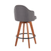Ahoy - Fixed - Height Counter Stool - Walnut Bamboo Legs And Round Metal Footrest (Set of 2)