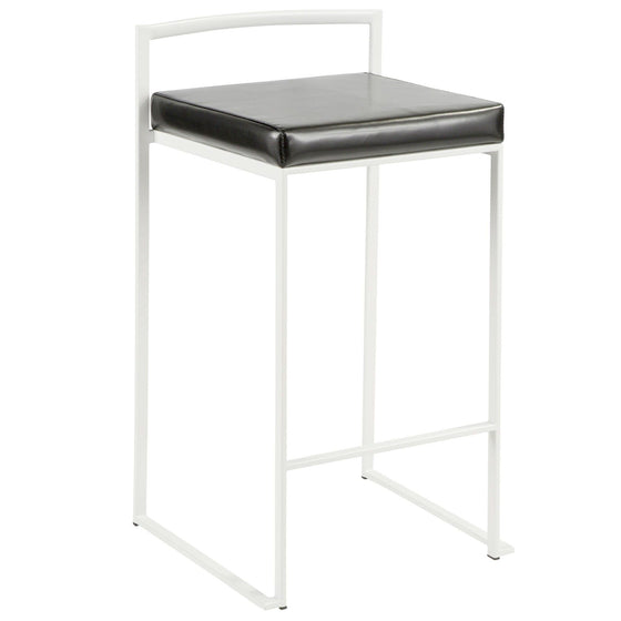 Fuji - Stackable Counter Stool - White Base (Set of 2)