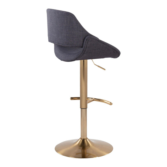 Fabrico - Adjustable Barstool With Swivel And Rounded T Footrest (Set of 2) - Gold Metal