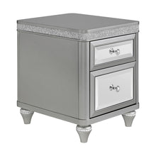  Avril - Chairside Table With Power/USB - Silver