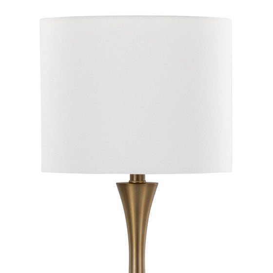 Lenuxe - 24" Metal Table Lamp (Set of 2) - White And Bronze