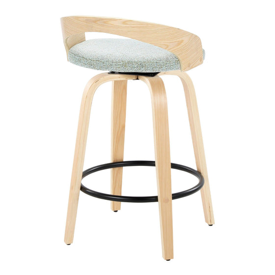Grotto - 26" Fixed-Height Counter Stool (Set of 2) - Black & Natural Base