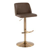 Toriano - Adjustable Barstool (Set of 2) - Gold Base