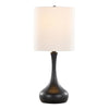 Genie - 24" Metal Table Lamp - Matte Black Metal With Oatmeal Linen Shade from Grandview Gallery (Set of 2)