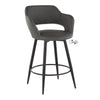 Margarite - 26" Fixed-Height Counter Stool With Swivel - Matte Black Metal (Set of 2)