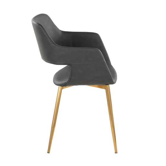 Margarite - Dining / Accent Chair - Gold Metal (Set of 2)