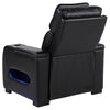 Zuma - Faux Leather Upholstered Dual Power LED Recliner - Black