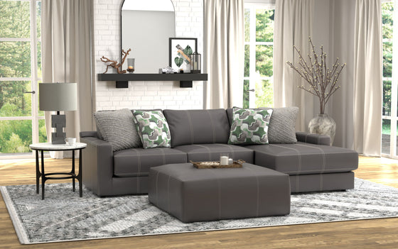 Minori - Italian Leather Sectional Sofa And Cocktail Ottoman