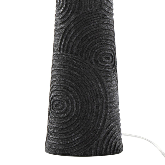 Kona - 31" Polyresin Table Lamp - Matte Black Polyresin, Brass And Natural Linen Shade from Grandview Gallery (Set of 2)
