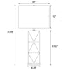 Camie - Rectangular Shade Geometric Table Lamp - White