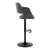 Vintage Flair - Adjustable Fabric Barstool (Set of 2) - Black Base