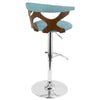 Gardenia - Adjustable Barstool - Chrome Base & Walnut Backrest