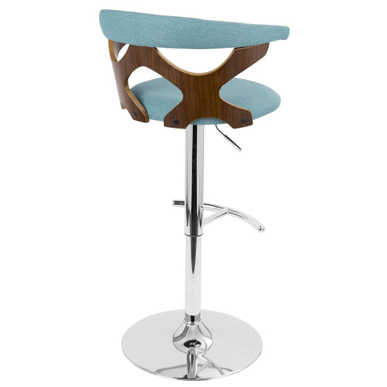 Gardenia - Adjustable Barstool - Chrome Base & Walnut Backrest