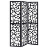 Nailan - 3 - Panel Room Divider Folding Screen Open Mosaic - Black
