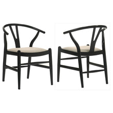  Crestmont - Wood Wishbone Dining Side Chair (Set of 2) - Black