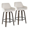 Daniella - 26" Fixed-height Counter Stool (Set of 2) - White, Black And Walnut
