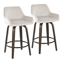  Daniella - 26" Fixed-height Counter Stool (Set of 2) - White, Black And Walnut