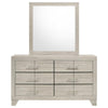 Trenton - 6-Drawer Bedroom Dresser With Mirror - Rustic Cream