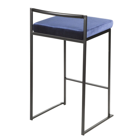Fuji - Stackable Counter Stool With Cushion - Black Metal