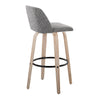 Toriano - 30" Fixed-Height Barstool (Set of 2) - Gray & Black Round Base
