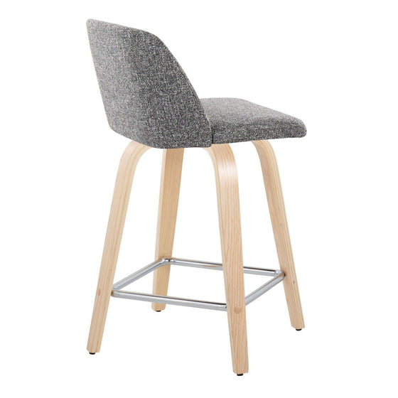 Toriano - 24" Fixed-Height Counter Stool (Set of 2) - Natuiral Square Base