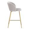 Fran - Pleated Waves Fixed-Height Counter Stool (Set of 2) - Gold Legs