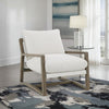 Geneva - Boucle Upholstered Wood Arm Accent Chair - Sand