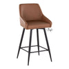 Hannah - 26" Fixed-Height Counter Stool With Swivel (Set of 2) - Black Metal