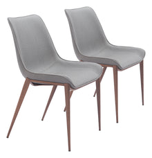  Magnus - Dining Chair (Set of 2) - Slate Gray / Walnut