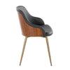 Bacci - Chair (Set of 2) - Antique Copper Metal, Walnut Wood