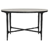 Hermas - Round Genuine Marble Top Metal Coffee Table - White