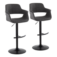  Vintage Flair - Adjustable Fabric Barstool (Set of 2) - Black Base