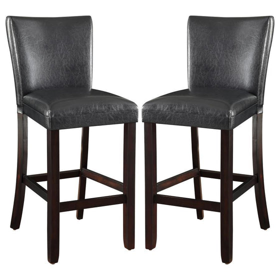 Alberton - Leatherette Upholstered Bar Chair (Set of 2) - Black